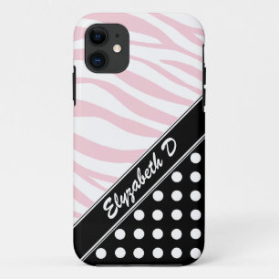 Black Polka Dot Pink Zebra Print iPhone 5 Fall title_seo2
