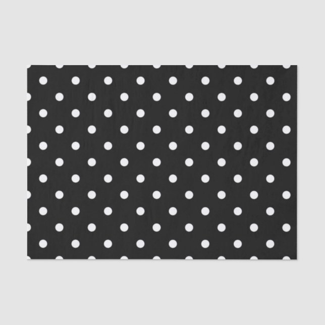 BLACK POLKA DOT Tissue Paper Seidenpapier (Vorderseite)