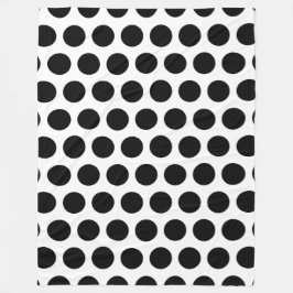 Black Polka Dots Fleecedecke