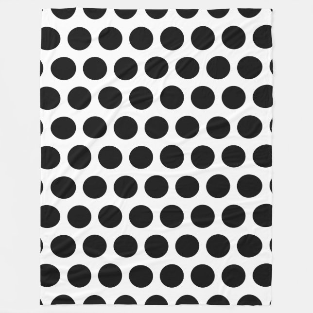 Black Polka Dots Fleecedecke (Vorderseite)