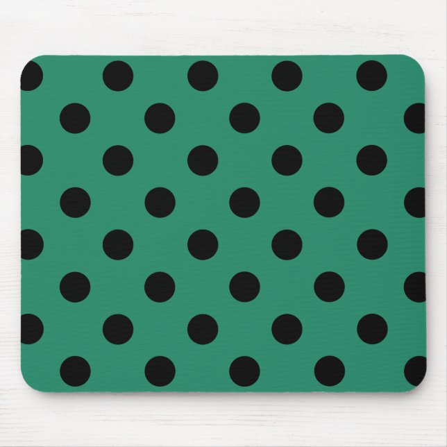 Black polka dots in den Green Mousepad (Vorne)