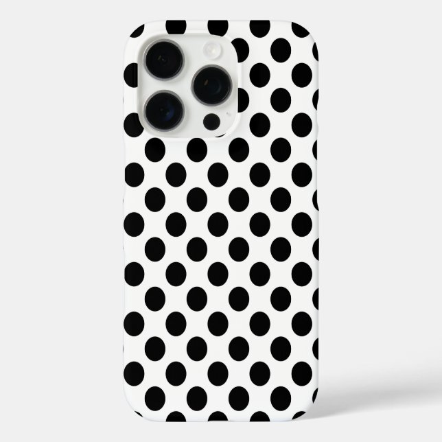 Black Polka Dots iPhone 16 Pro Hülle (Rückseite)