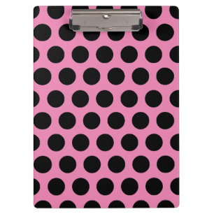 Black Polka Dots Klemmbrett