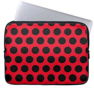 Black Polka Dots Laptopschutzhülle