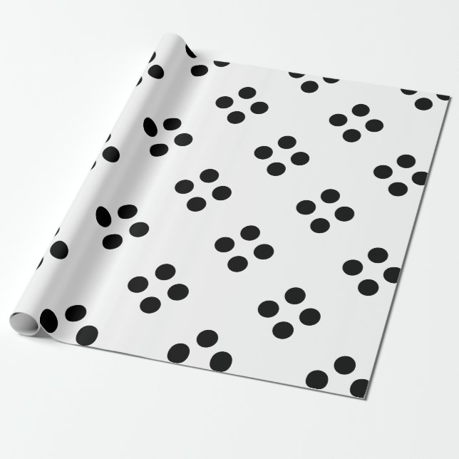 Black Polka Dots Large Geometric Muster White Wra Geschenkpapier (Ungerollt)