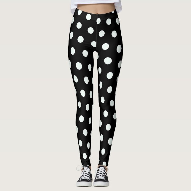 Black Polka Dots Leggings (Vorderseite)