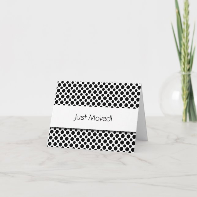 Black Polka-Dots neue Adresskarte Ankündigung (Vorderseite)
