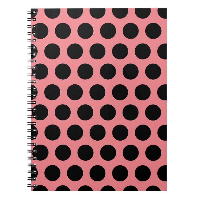 Black Polka Dots Notizblock (Vorderseite)