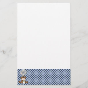 Black Polka Dots on Blue mit Teddy Bear Briefpapier
