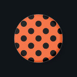 Black polka dots on orange magnet<br><div class="desc">Black polka dots on orange</div>