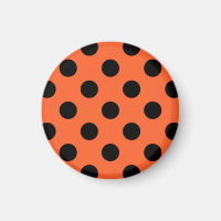 Black polka dots on orange
