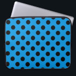 Black polka dots on sky blue laptopschutzhülle<br><div class="desc">Black polka dots on sky blue</div>