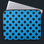 Black polka dots on sky blue laptopschutzhülle<br><div class="desc">Black polka dots on sky blue</div>