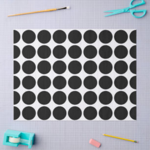 Black Polka Dots on White Tissue Paper Seidenpapier