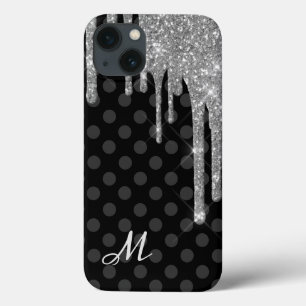 Black Polka Dots und Silver Glitzer Case-Mate iPhone Hülle