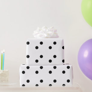 Black Polka Dots White Custom Color Holiday 2023 Geschenkpapier