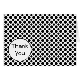 Black Polka-Punkte Danke-Karte