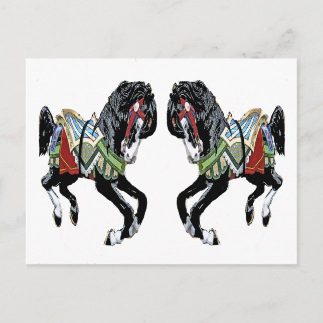 Black Ponies Postkarte (Vorderseite)