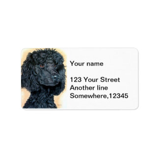 Black Poodle Adressaufkleber