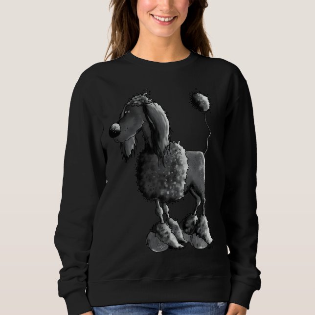Black Poodle Angepasst Sweatshirt (Vorderseite)