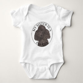 Black Poodle Dog Big Sister Baby Strampler