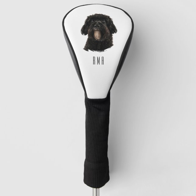 Black Poodle Golf Headcover (Vorderseite)