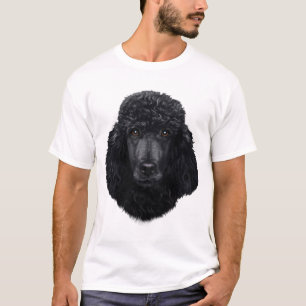 Black Poodle Hundegesicht T-Shirt