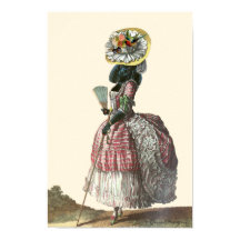 Black Poodle in Marie Antoinette Kostüm Drucken