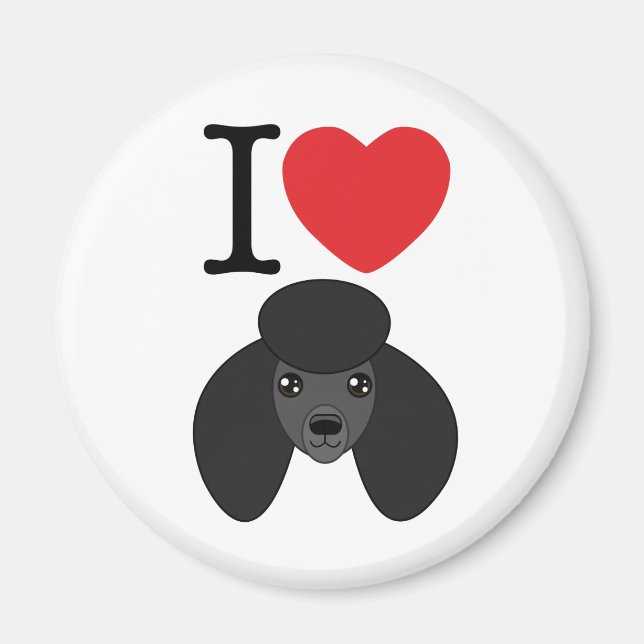 Black Poodle Magnet (Vorne)