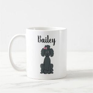 Black Poodle Niedlich Calligrafy Pet Personalisier Kaffeetasse
