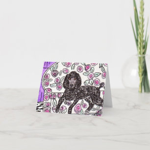 Black Poodle Note Card Karte