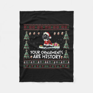 Black Poodle Weihnachtsbaum Lichter Dekorationen X Fleecedecke