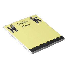 Black Poodles Gelb 5.5" x 6" Benutzerdefinierter E Notizblock