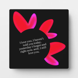 Black poster with red and pink hearts. fotoplatte