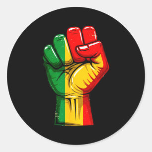Black Power Faust Panafrikanische Flagge hisst Sto Runder Aufkleber