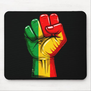 Black Power Faust Panafrikanische Flagge Hochgezog Mousepad