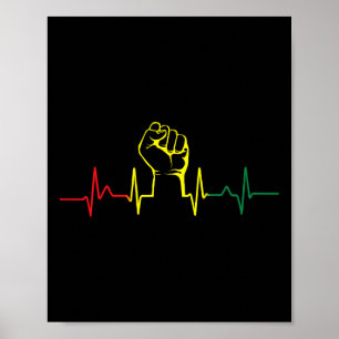 Black Power Fist Herzschlag Afroamerikanischer Sto Poster