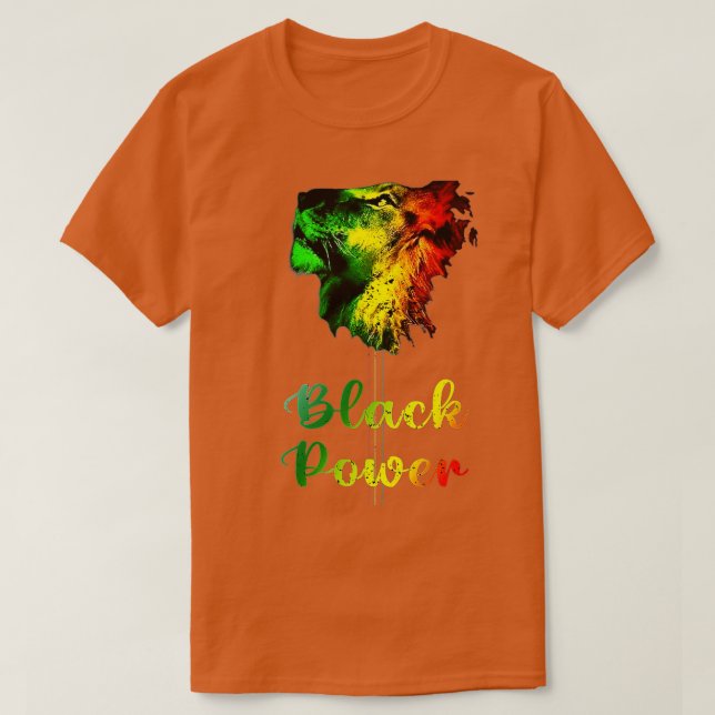 Black Power Lion Black History Men Boys T-Shirt (Design vorne)