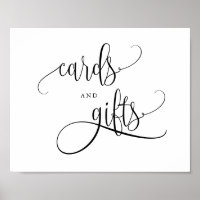 Black Pretty Calligraphy Script Cards and Gifts