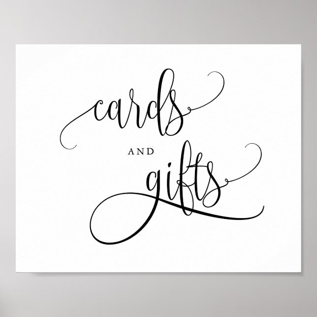 Black Pretty Calligraphy Script Cards and Gifts Poster (Vorne)