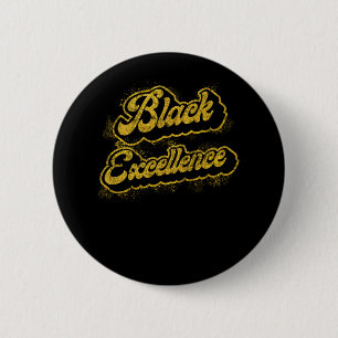 Black Pride Black Excellence Retro Vintag Button