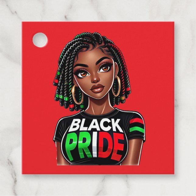 Black Pride Lady Geschenkanhänger (Vorderseite)