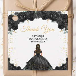 Black Princess Quinceañera Vielen Dank Geschenkanhänger