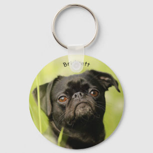 Black Pug Custom Keychain Schlüsselanhänger