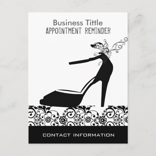 Black Pump High Heels Schönheit Mode Ernennung Postkarte (Vorderseite)