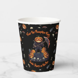 🖤 Black Pumpkin King Halloween Cup 🎃 Pappbecher