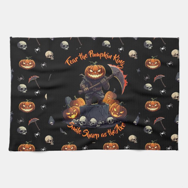 🖤 Black Pumpkin King Kitetücher 🎃 Geschirrtuch (Horizontal)
