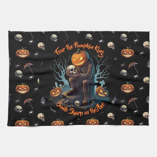 🖤 Black Pumpkin King Kitetücher 🎃 Geschirrtuch (Horizontal)