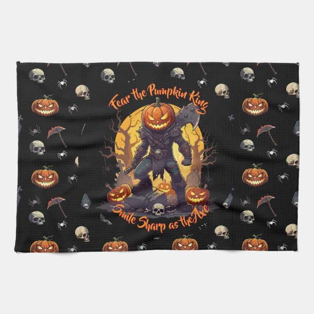 🖤 Black Pumpkin King Kitetücher 🎃 Geschirrtuch (Horizontal)