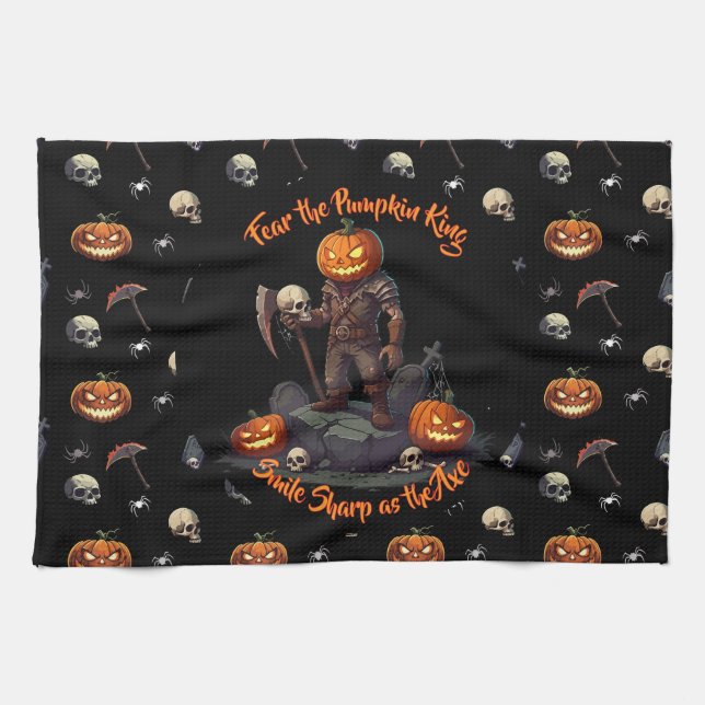 🖤 Black Pumpkin King Kitetücher 🎃 Geschirrtuch (Horizontal)